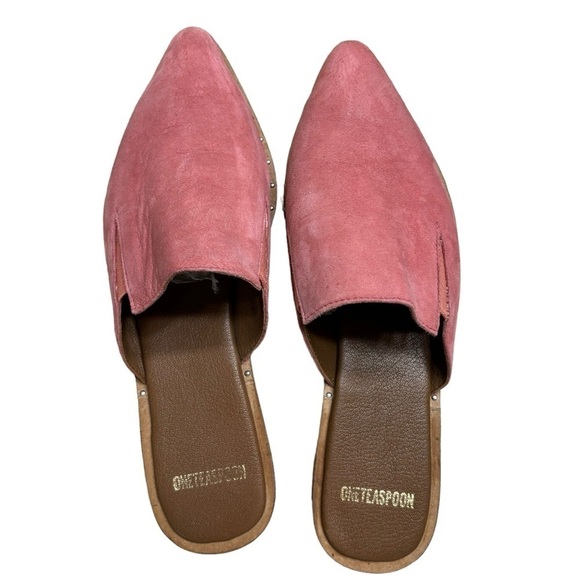 One Teaspoon Suede Leather Mules Pink Women’s Size 7 Slip On CottageCore Prarie - Picture 9 of 16